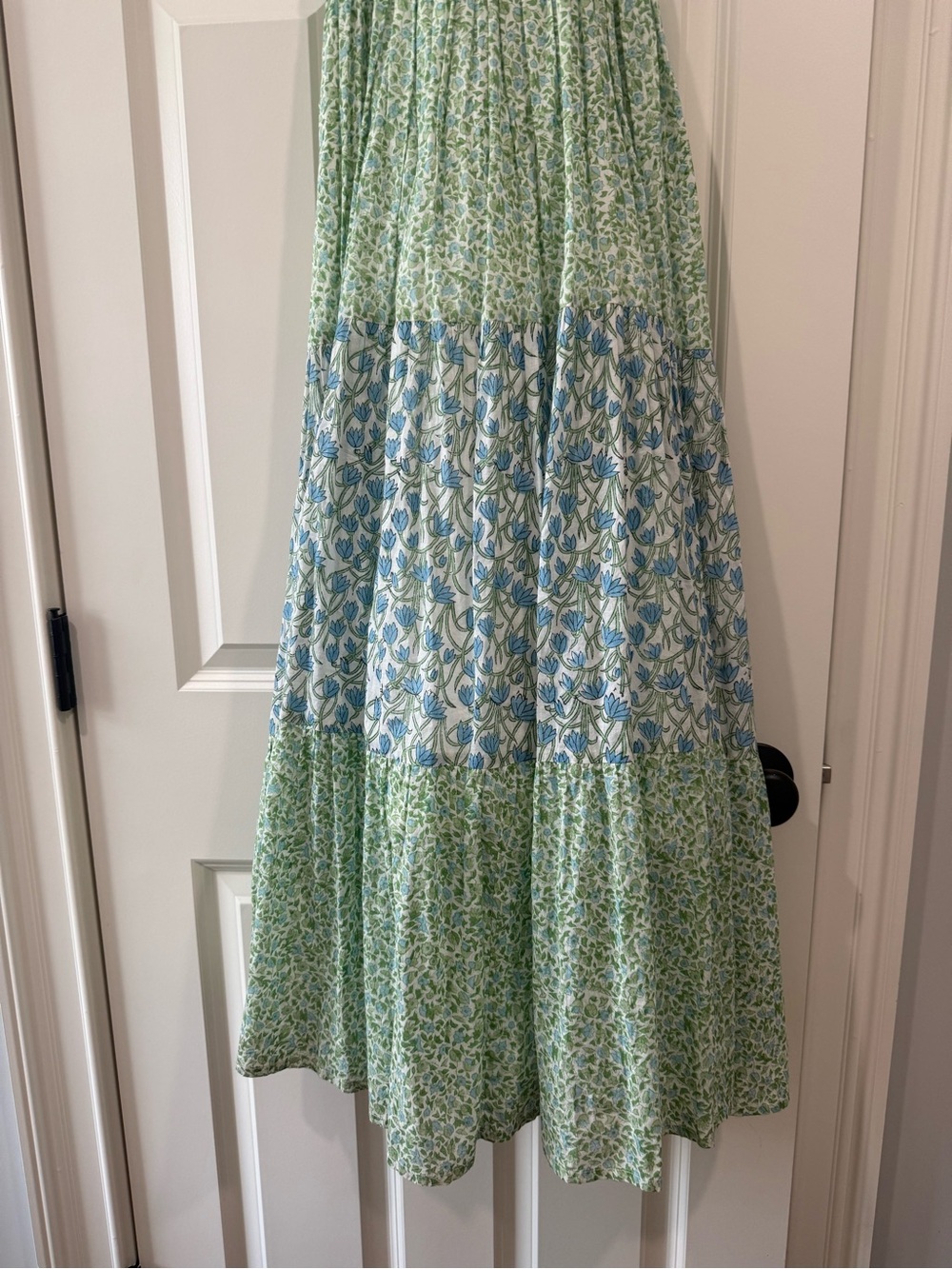 Women’s Green and Blue Floral Maxi Dress - Picture 4 of 4